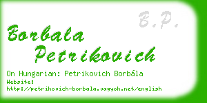 borbala petrikovich business card