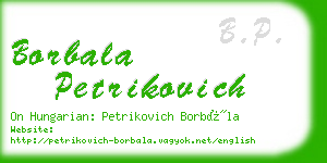 borbala petrikovich business card